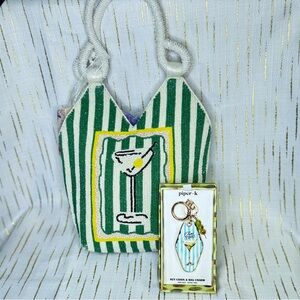 Beaded Martini Mini Bag + Piper K “It’s Time!” Keychain Bundle 🍸